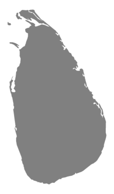 Map of Sri Lanka with geographic coordinates